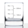 Cocktail Measuring Cup - Whiskey Rocks Glass - Engraved Measurement Lines for Bartender & Portion Control - Ounces and Metric - 10.25 oz Glasses